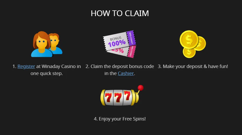 wie man den Willkommensbonus im Winaday Casino beansprucht